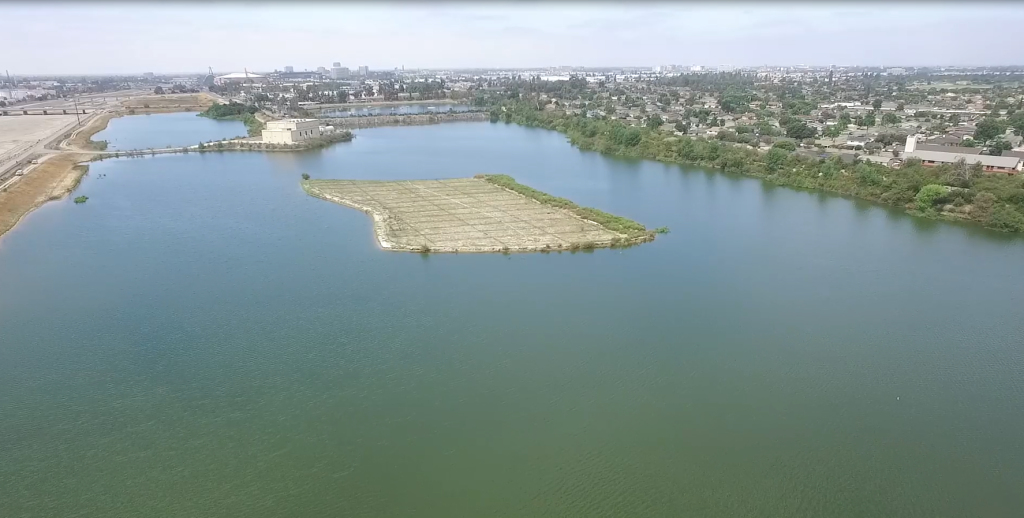 Burris Basin Bird Island aerial view