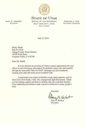 Utah Governor Letter