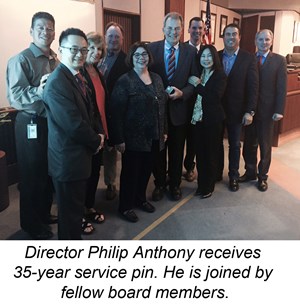 Director Anthony Receives Service Pin
