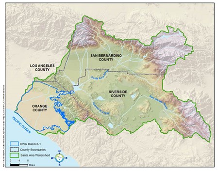 Santa Ana River Watershed Map